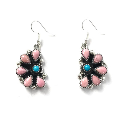 Sandra Parkett Pink Conch Shell Half Cluster Earrings-Indian Pueblo Store