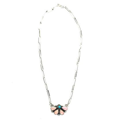 Sandra Parkett Pink Conch Shell Half Cluster Pendant Necklace-Indian Pueblo Store