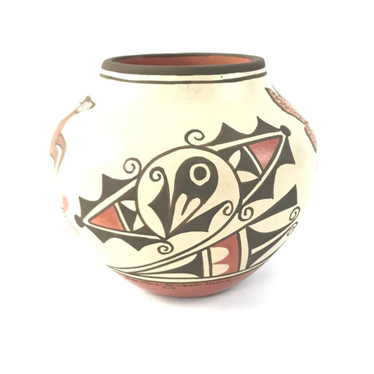 Elizabeth and Marcellus Medina Deer and Butterfly Bowl-Indian Pueblo Store