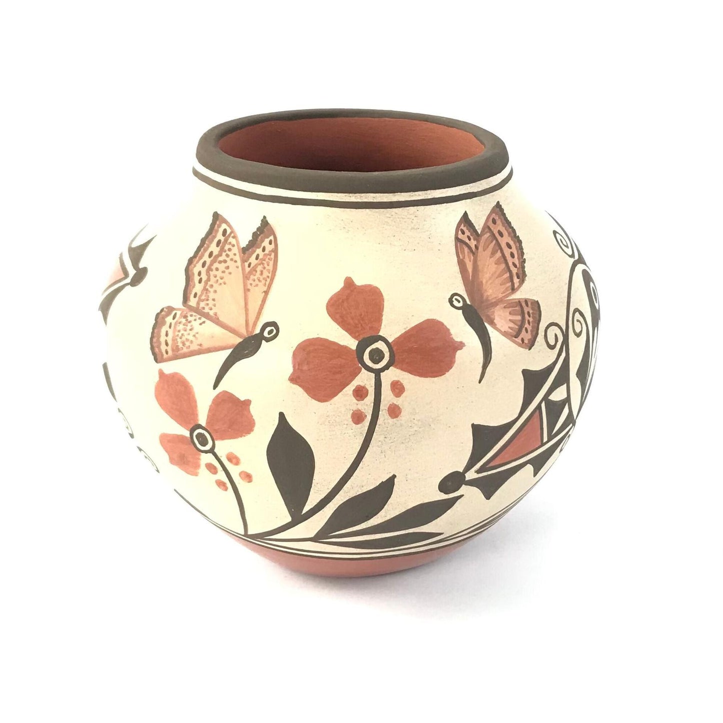 Elizabeth and Marcellus Medina Deer and Butterfly Bowl-Indian Pueblo Store