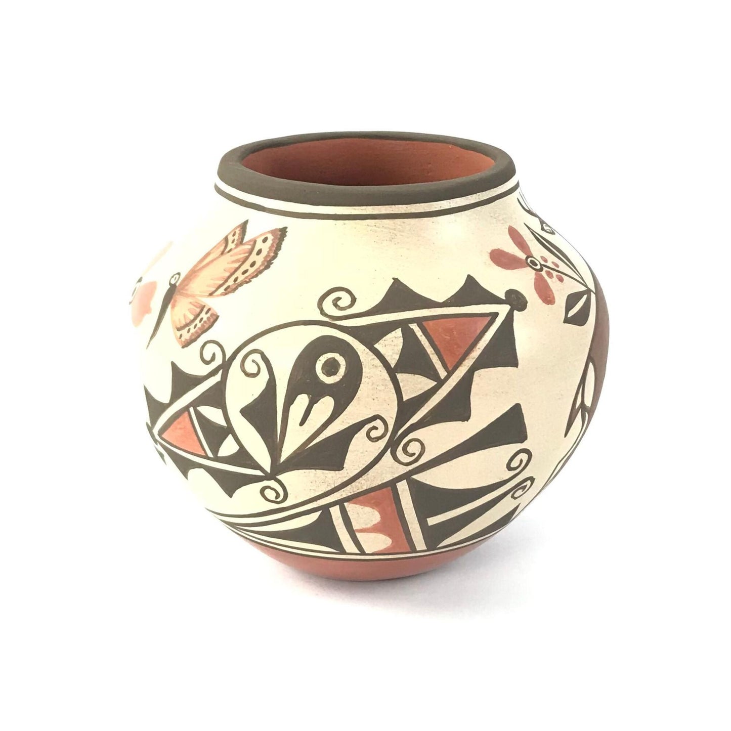 Elizabeth and Marcellus Medina Deer and Butterfly Bowl-Indian Pueblo Store