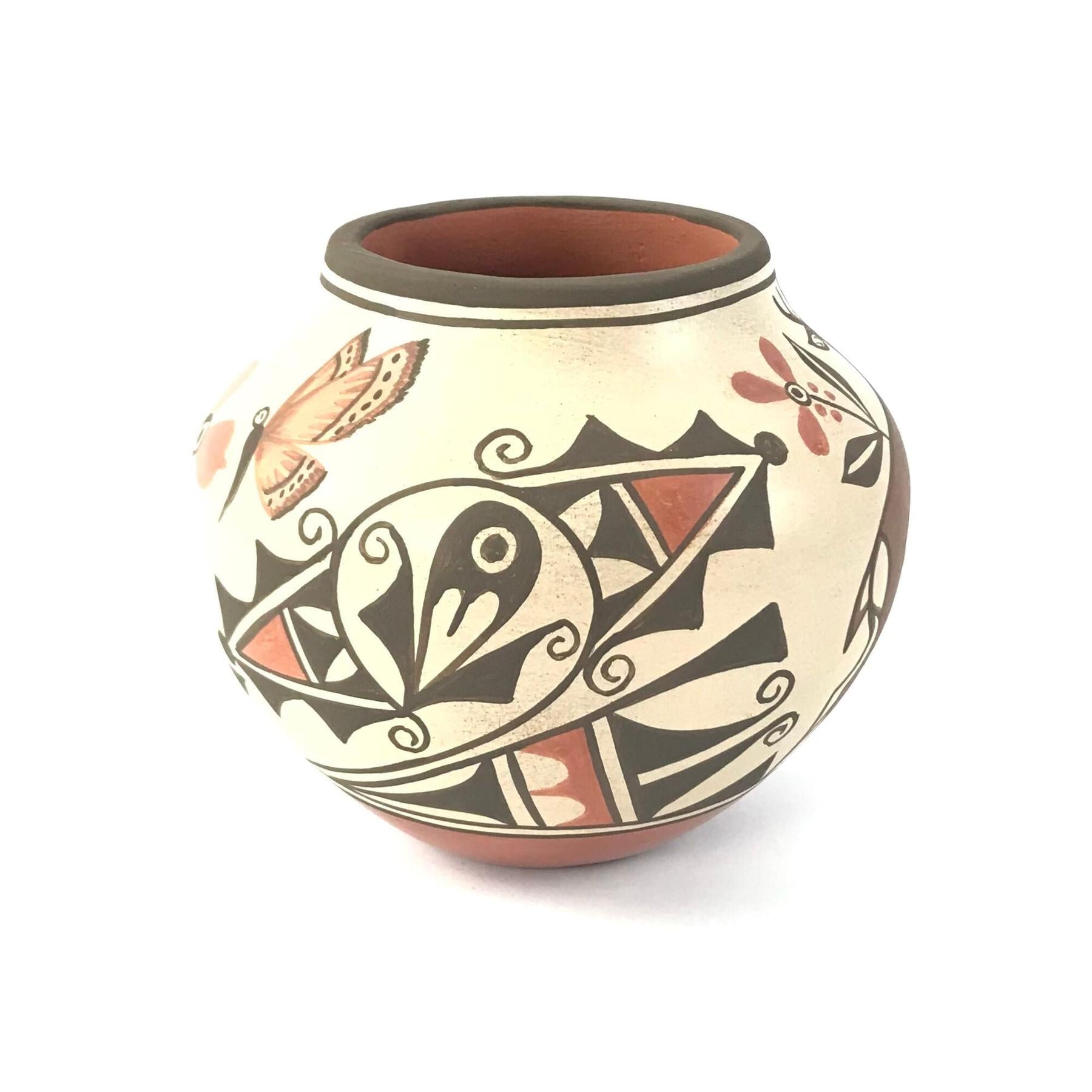 Elizabeth and Marcellus Medina Deer and Butterfly Bowl-Indian Pueblo Store
