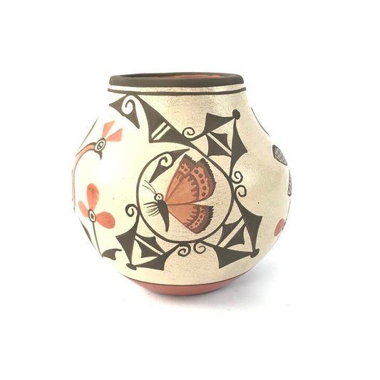 Elizabeth and Marcellus Medina Small Bird and Butterfly Pot-Indian Pueblo Store