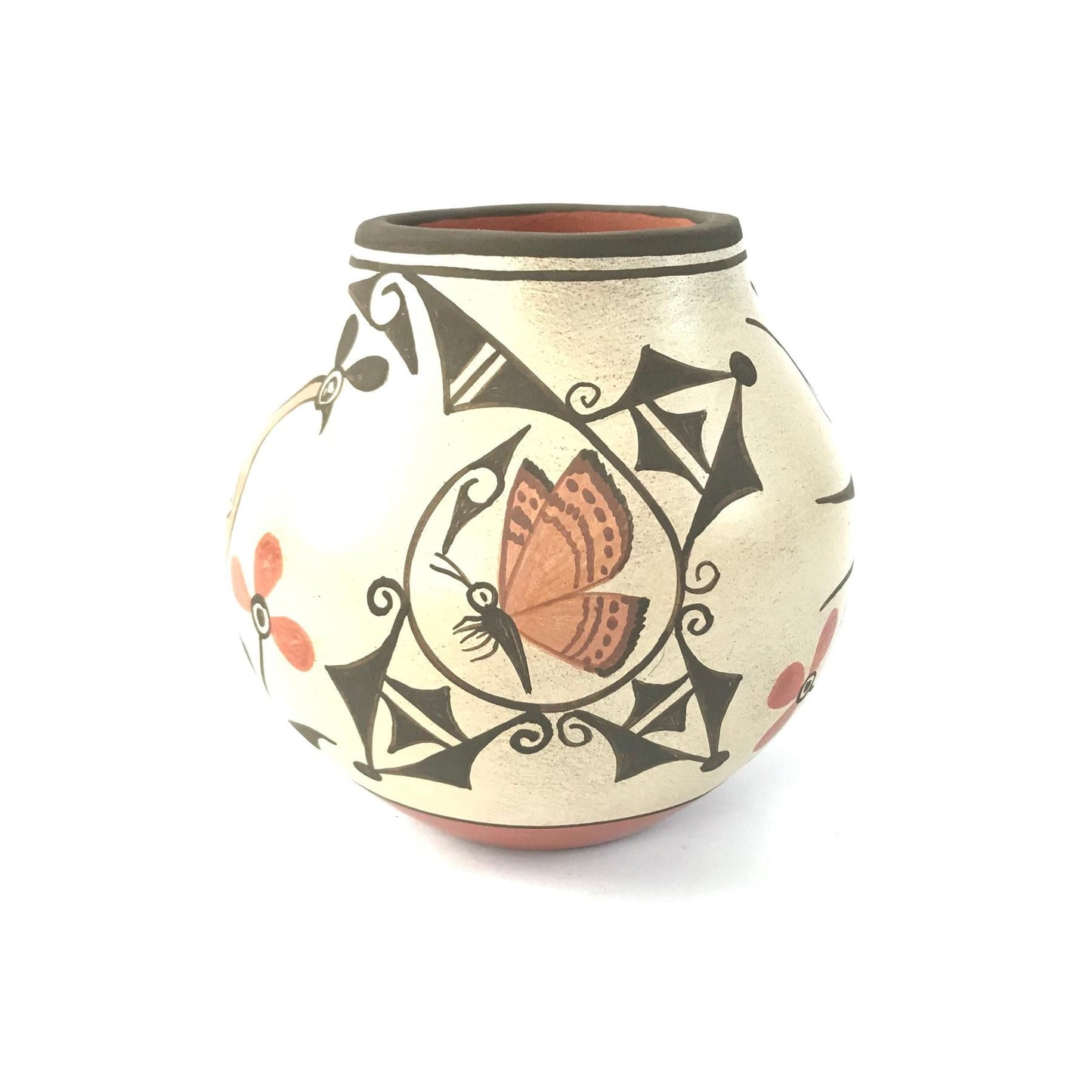 Elizabeth and Marcellus Medina Small Bird and Butterfly Pot-Indian Pueblo Store