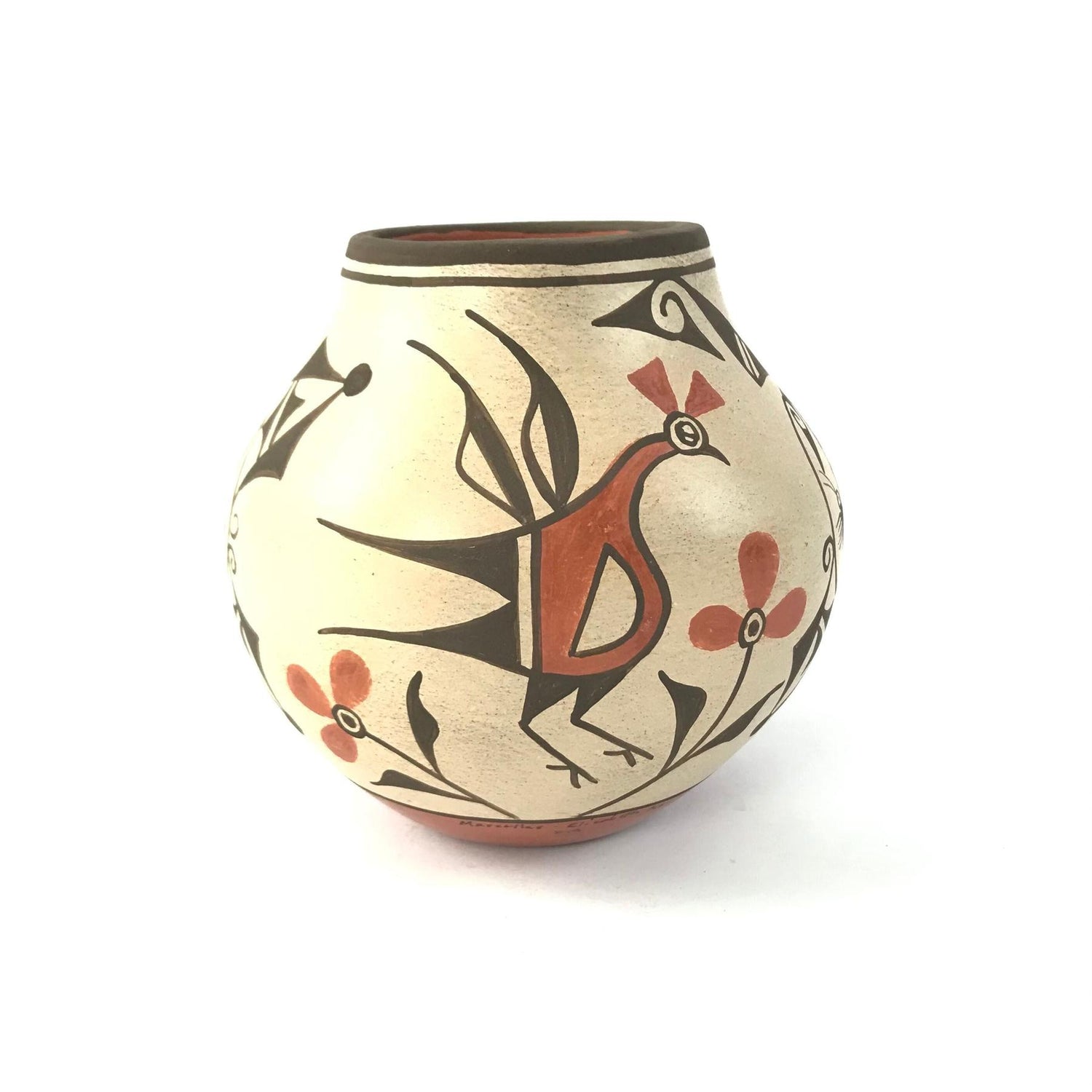 Elizabeth and Marcellus Medina Small Bird and Butterfly Pot-Indian Pueblo Store