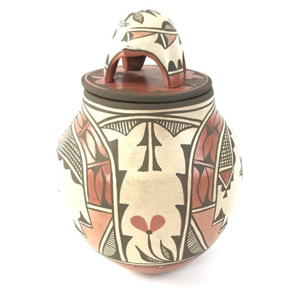 Elizabeth Medina Zia Bird Jar with Turtle Lid-Indian Pueblo Store