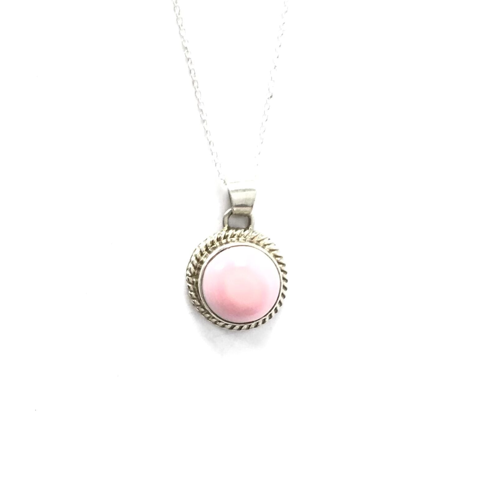 Thomas Francisco Pink Conch Shell Pendant-Indian Pueblo Store
