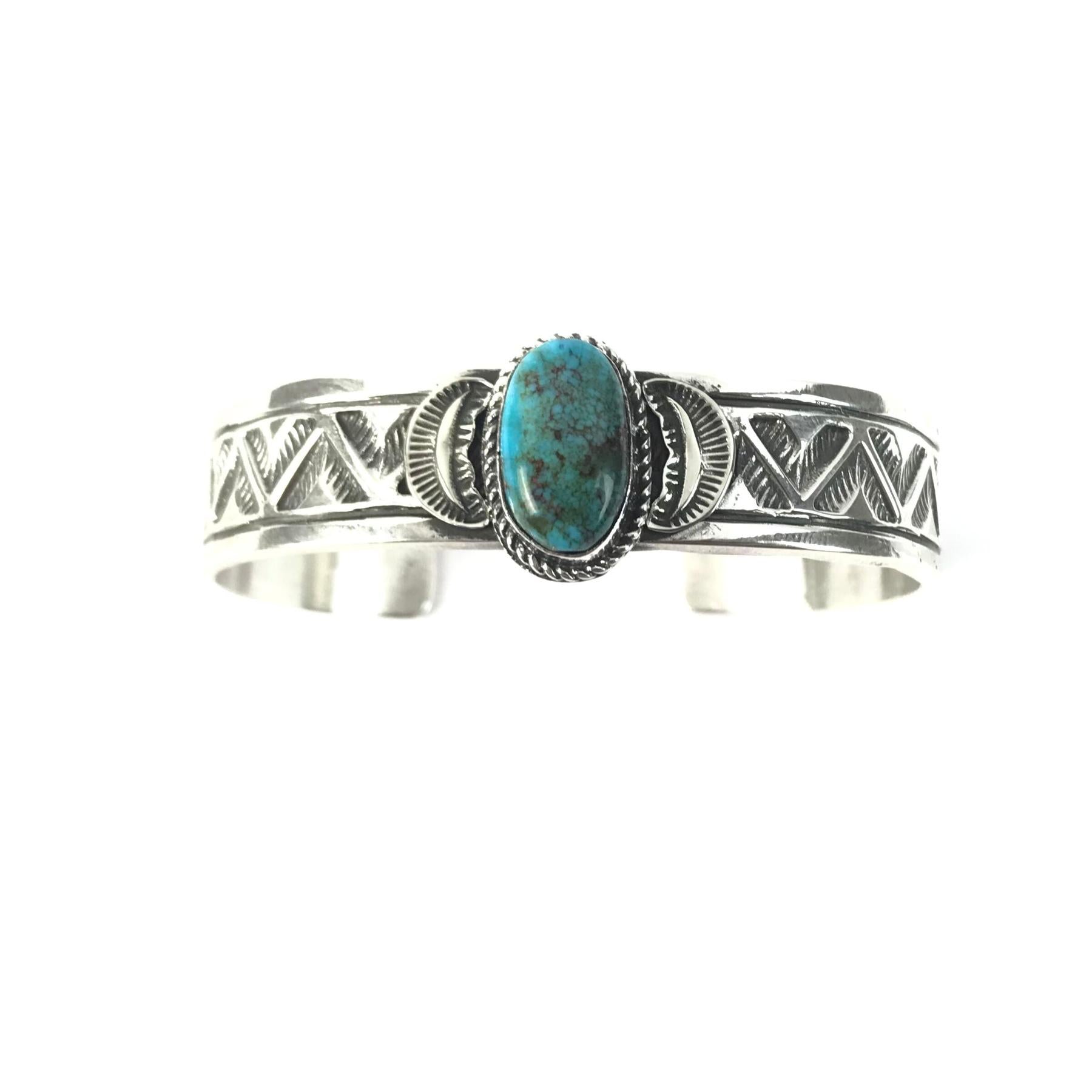 Leonard Maloney Kingman Turquoise Bracelet-Indian Pueblo Store