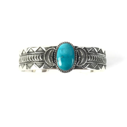 Leonard Maloney Kingman Turquoise Bracelet-Indian Pueblo Store
