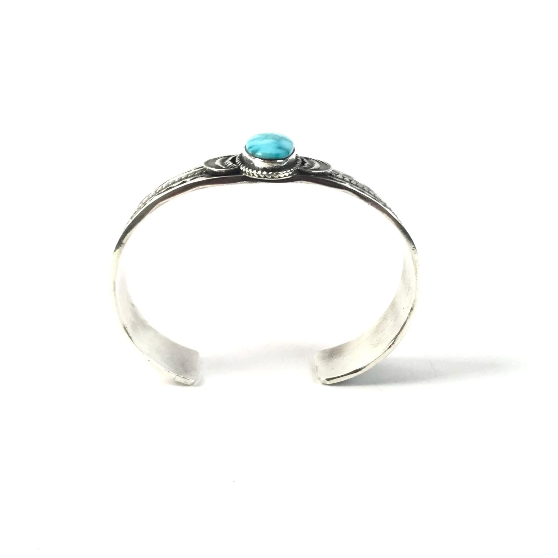 Leonard Maloney Kingman Turquoise Bracelet-Indian Pueblo Store