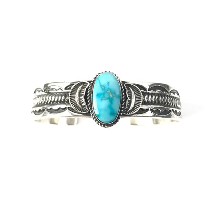 Leonard Maloney Kingman Turquoise Bracelet-Indian Pueblo Store