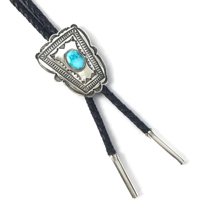 Leonard Maloney Kingman Turquoise Bolo-Indian Pueblo Store