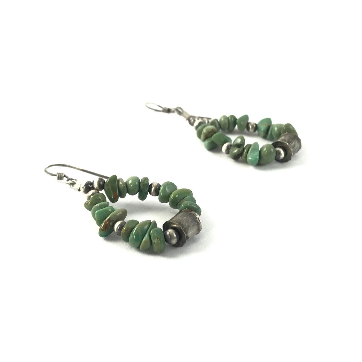 Larry Curley Turquoise Nugget Loop Dangle Earring-Indian Pueblo Store