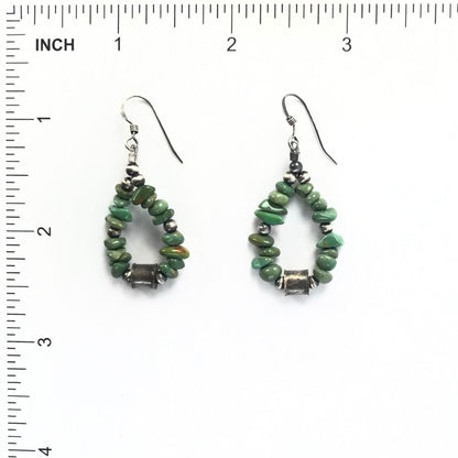Larry Curley Turquoise Nugget Loop Dangle Earring-Indian Pueblo Store