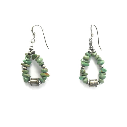 Larry Curley Turquoise Nugget Loop Dangle Earring-Indian Pueblo Store