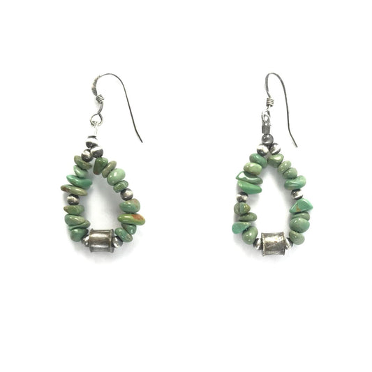 Larry Curley Turquoise Nugget Loop Dangle Earring-Indian Pueblo Store