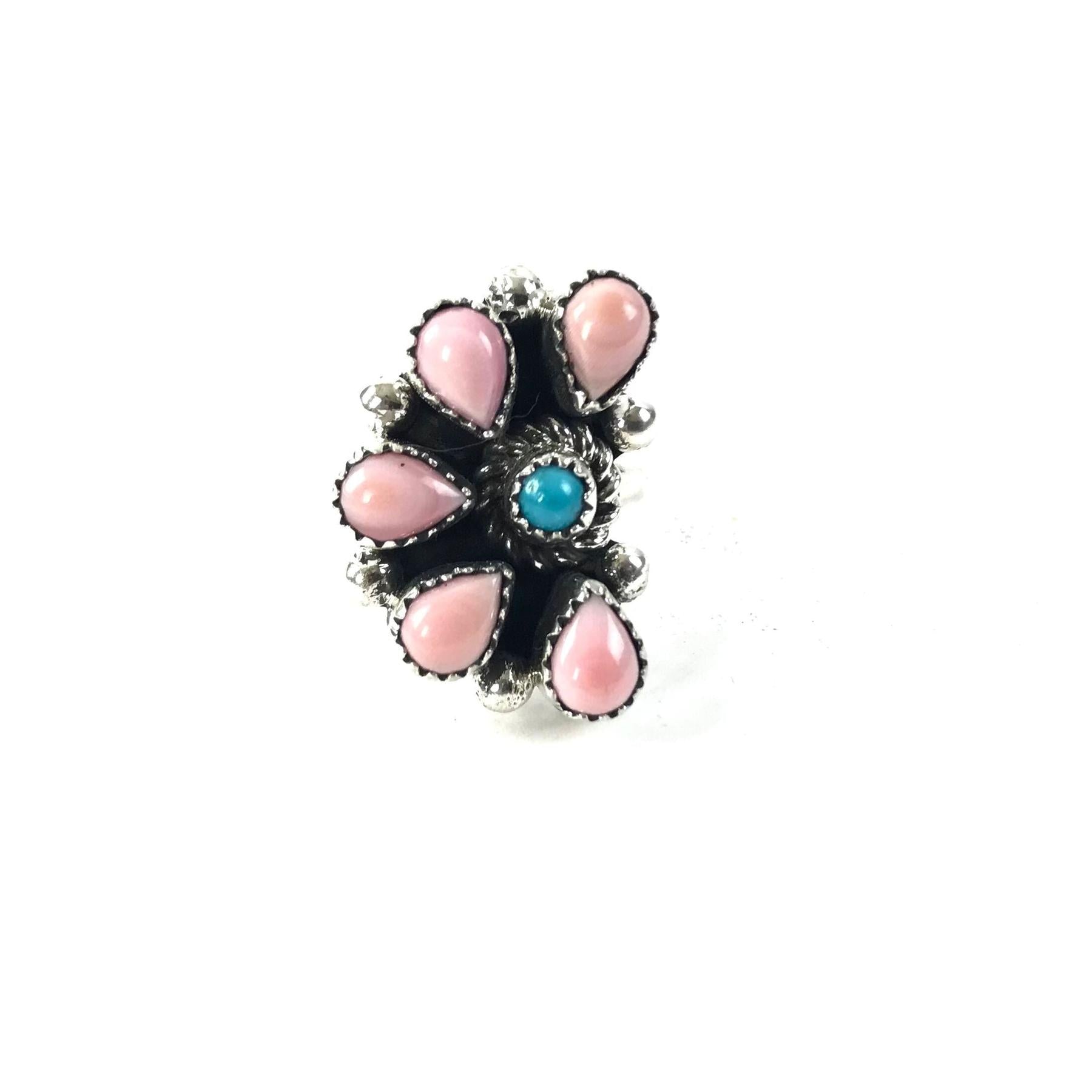 Sandra Parkett Pink Conch Shell Half Cluster Ring-Indian Pueblo Store