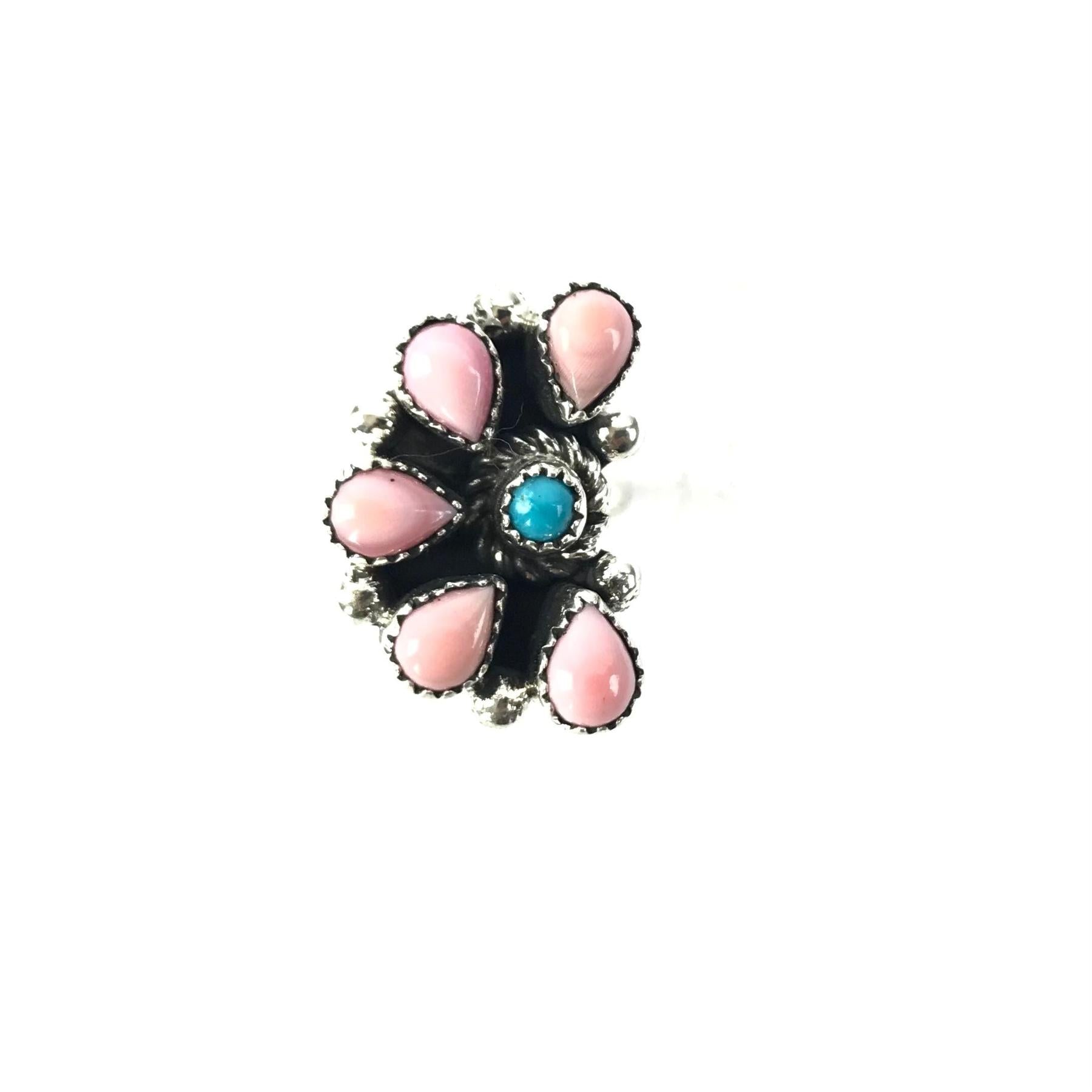 Sandra Parkett Pink Conch Shell Half Cluster Ring-Indian Pueblo Store