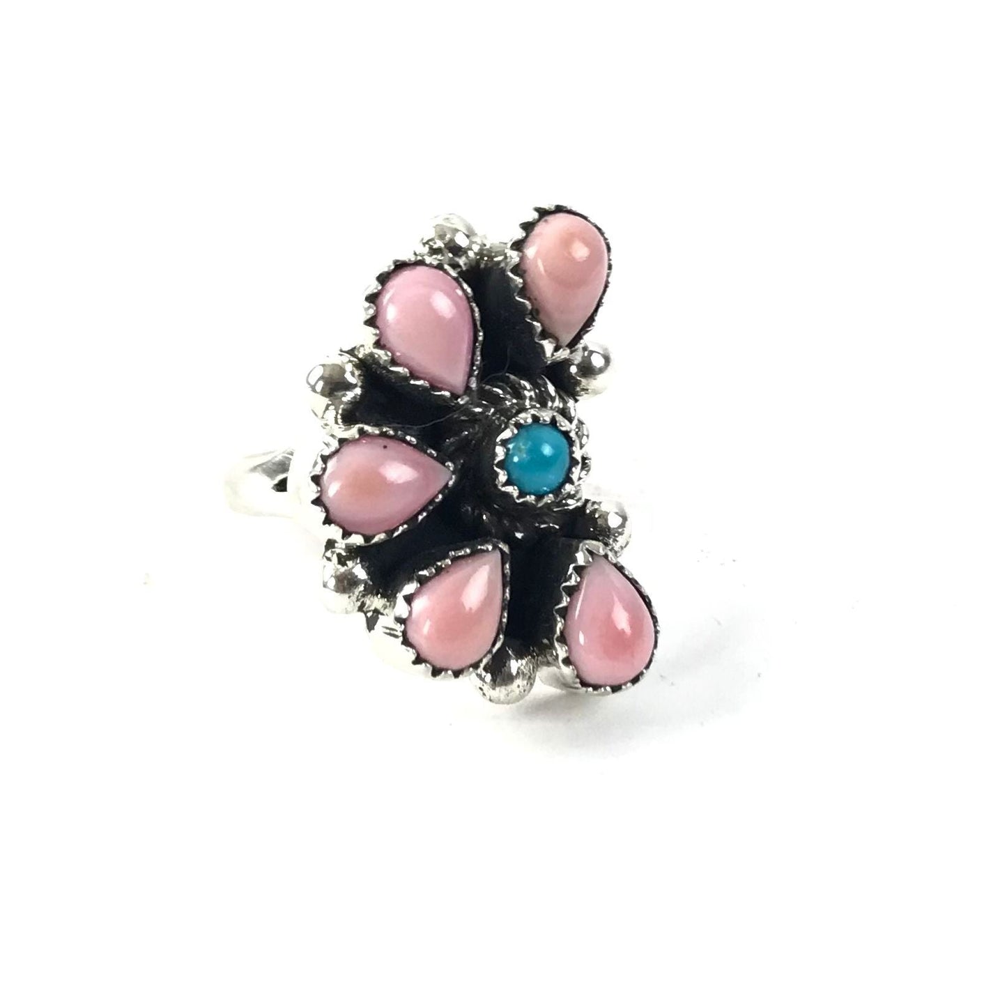 Sandra Parkett Pink Conch Shell Half Cluster Ring-Indian Pueblo Store
