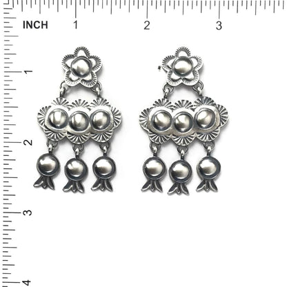 Robert Johnson Chandelier Stamped Earrings-Indian Pueblo Store