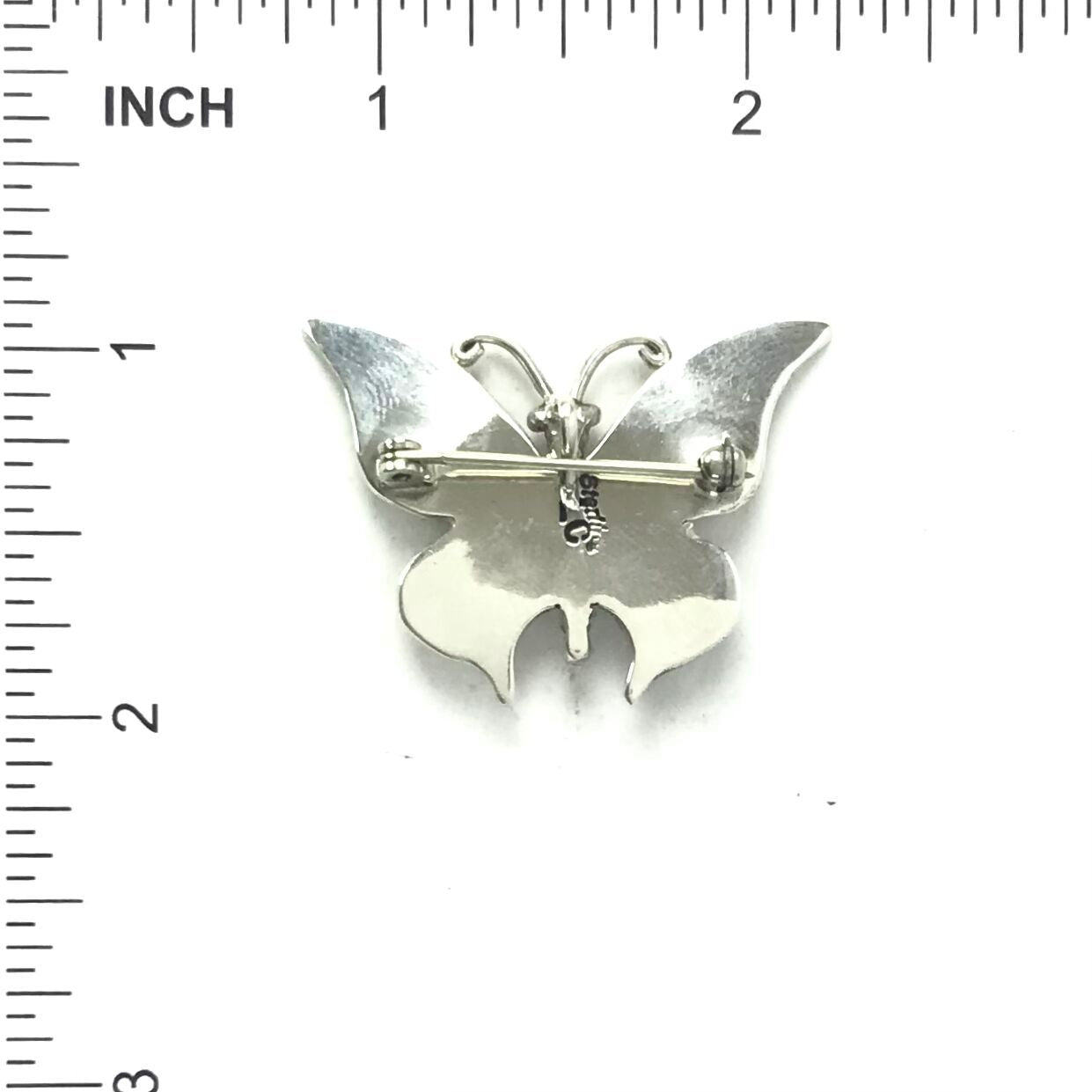 Lee Charley Orange Spiny Oyster Shell Butterfly Pin-Indian Pueblo Store