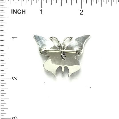 Lee Charley Orange Spiny Oyster Shell Butterfly Pin-Indian Pueblo Store
