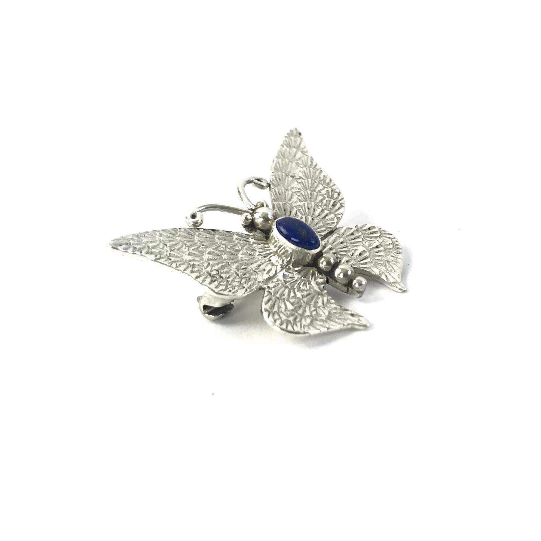 Lee Charley Lapis Butterfly Pin-Indian Pueblo Store