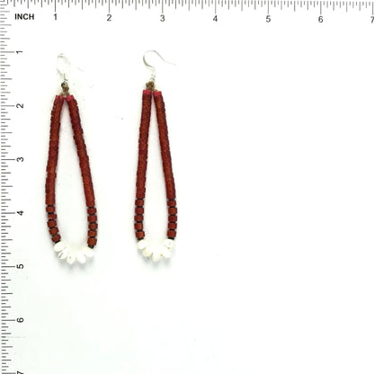 Robert Coriz Carnelian Jacla Heishi Earrings-Indian Pueblo Store