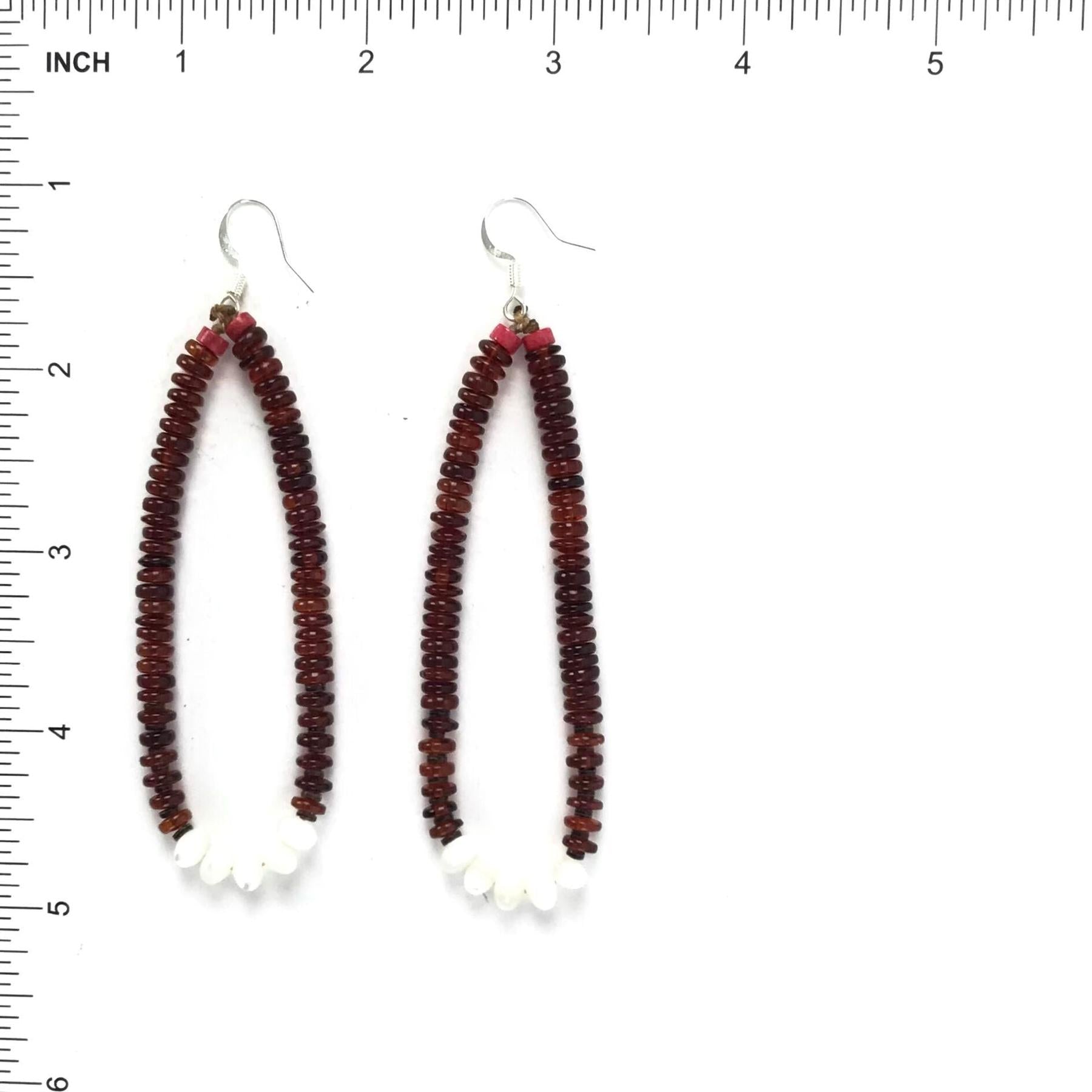 Robert Coriz Amber Jacla Heishi Earrings-Indian Pueblo Store