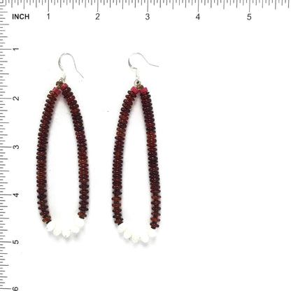 Robert Coriz Amber Jacla Heishi Earrings-Indian Pueblo Store