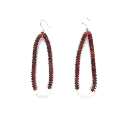 Robert Coriz Amber Jacla Heishi Earrings-Indian Pueblo Store