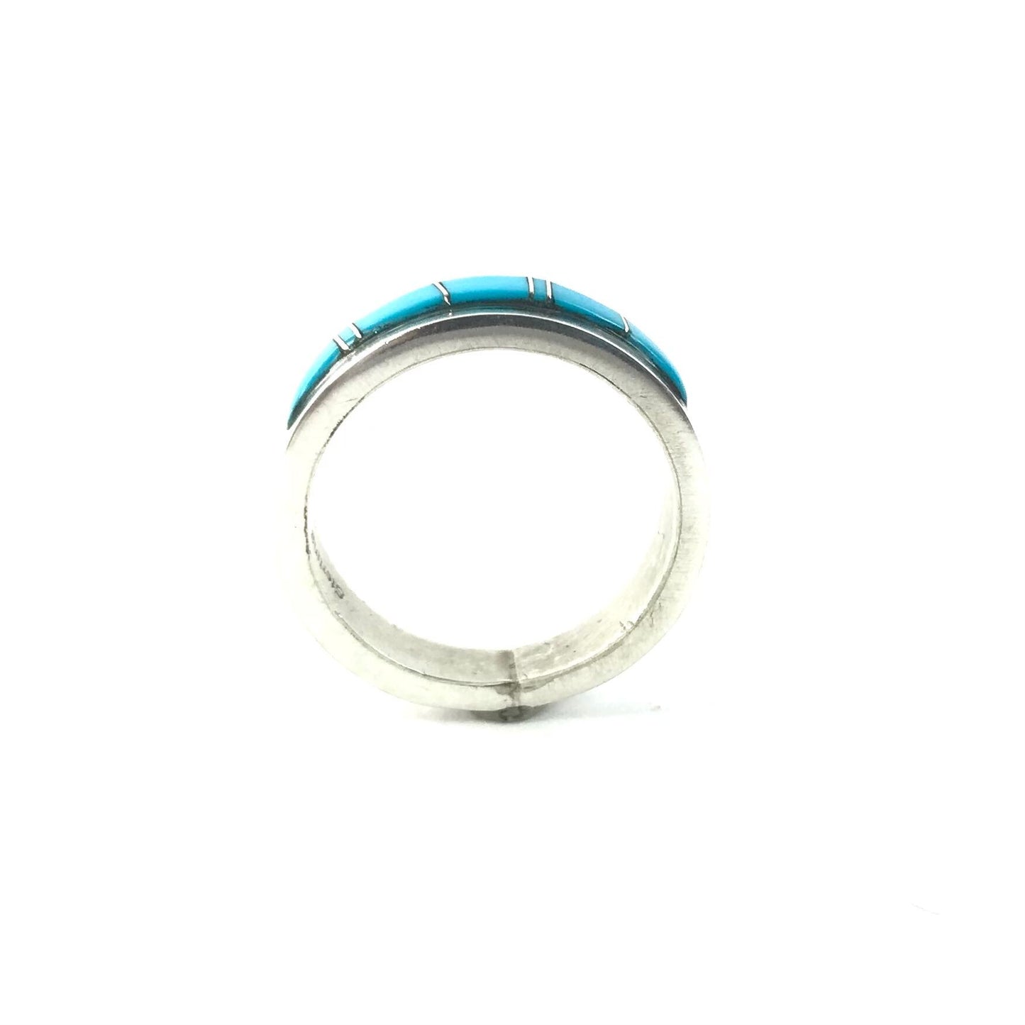 Wilbert Muskett Turquoise Inlay Band Ring-Indian Pueblo Store