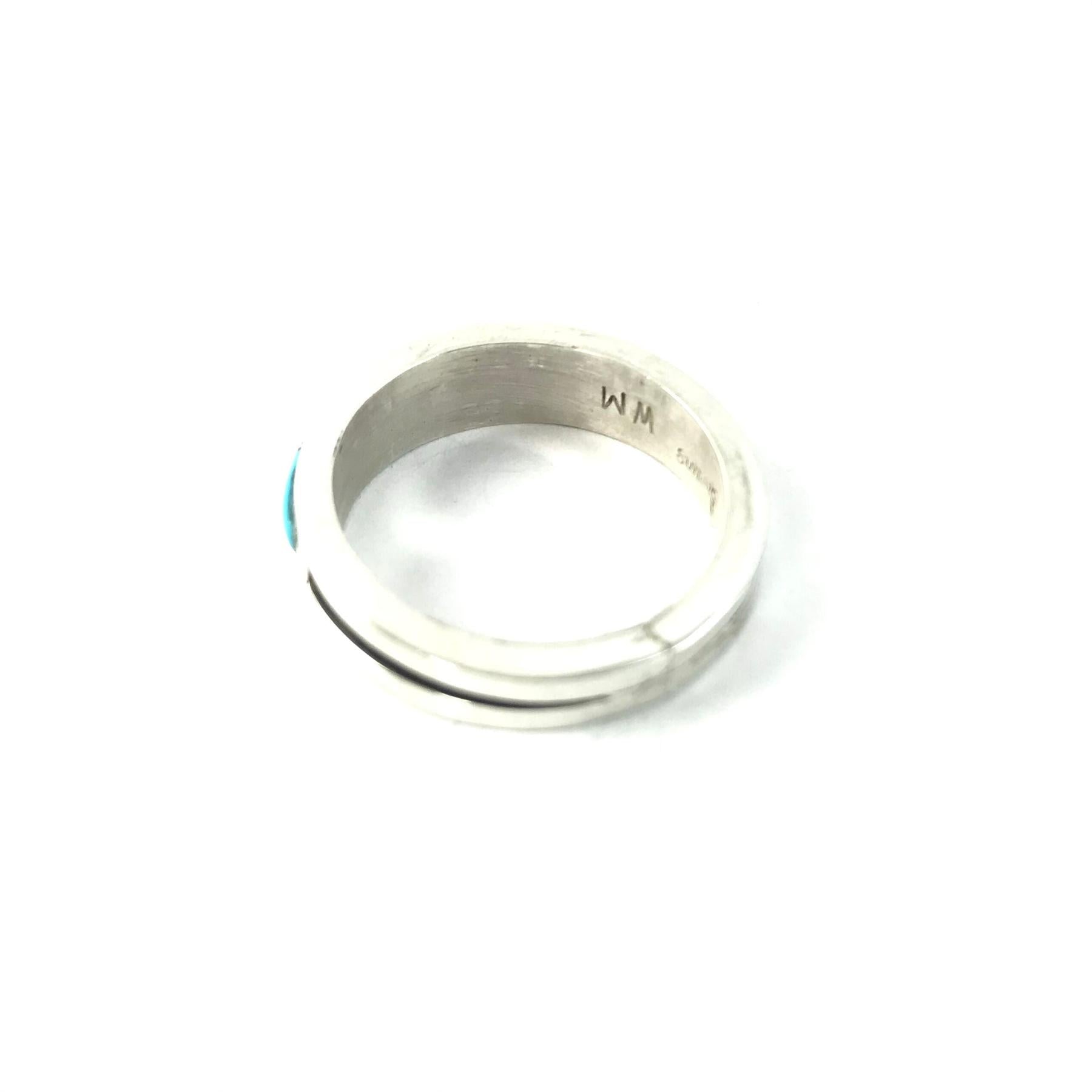 Wilbert Muskett Turquoise Inlay Band Ring-Indian Pueblo Store