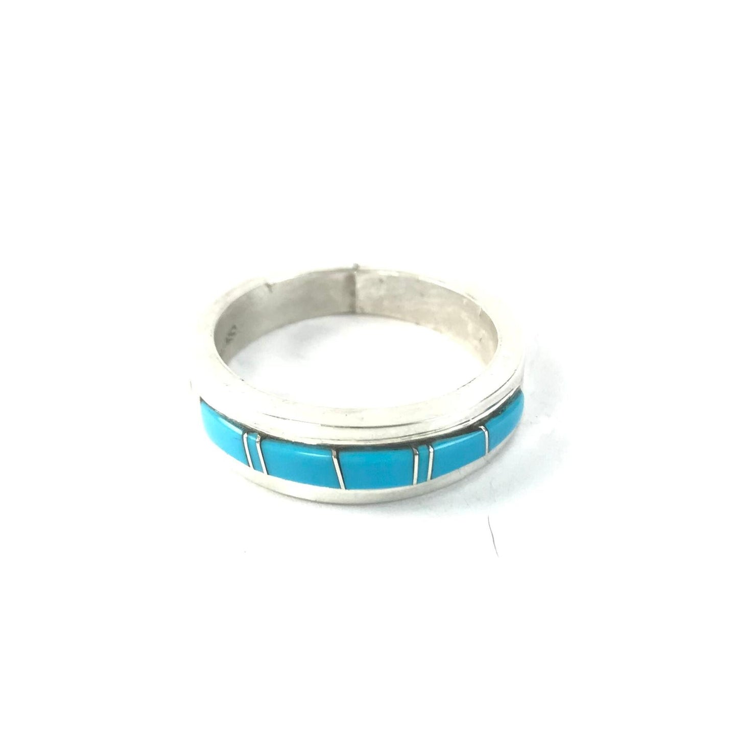 Wilbert Muskett Turquoise Inlay Band Ring-Indian Pueblo Store