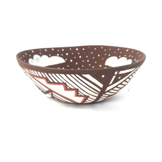 Erma Homer and Brandon Kallestewa Water Bowl with Clouds