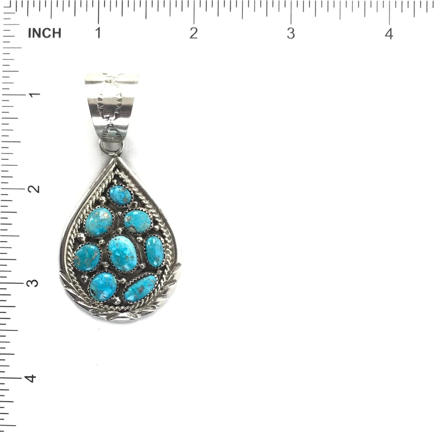 Pearlene Spencer Turquoise Raindrop Pendant-Indian Pueblo Store