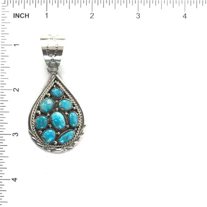 Pearlene Spencer Turquoise Raindrop Pendant-Indian Pueblo Store