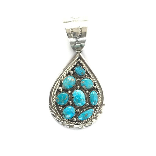 Pearlene Spencer Turquoise Raindrop Pendant-Indian Pueblo Store