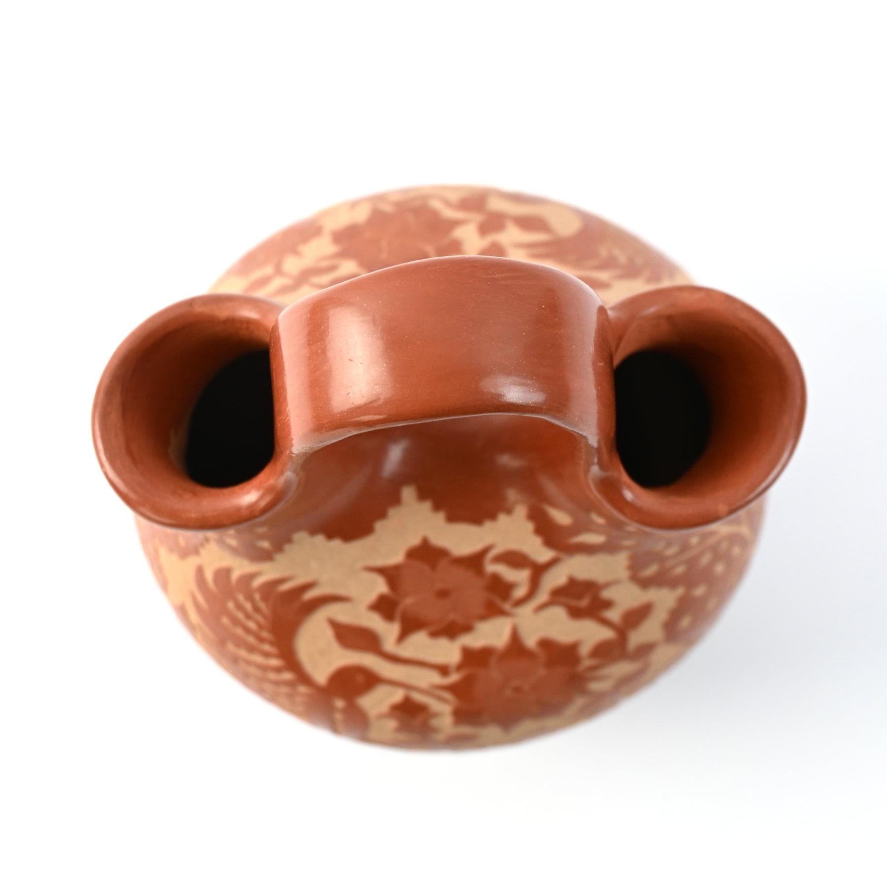 Alvina Yepa Sgraffito Hummingbird Wedding Vase-Indian Pueblo Store