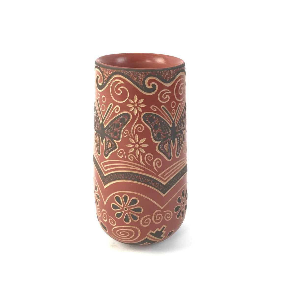 Glendora Fragua Dabs Sgraffito Butterfly Jar-Indian Pueblo Store