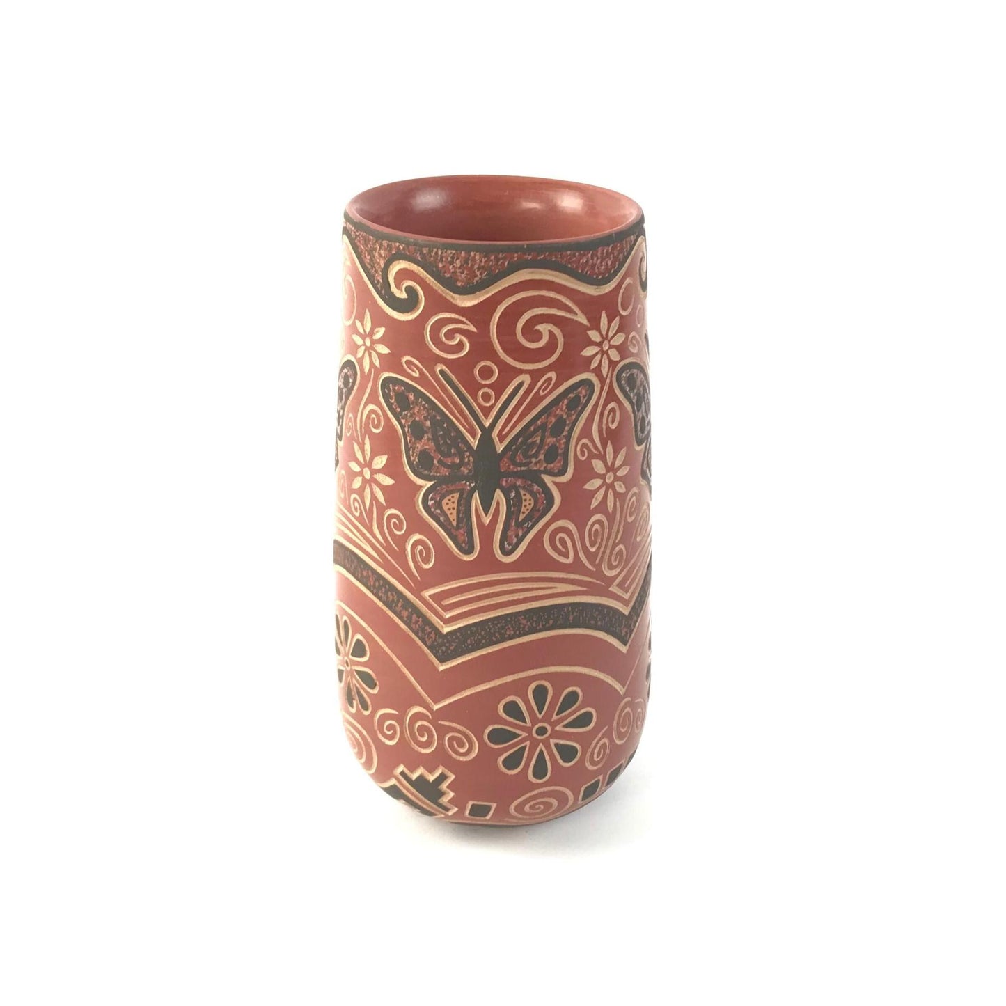 Glendora Fragua Dabs Sgraffito Butterfly Jar-Indian Pueblo Store