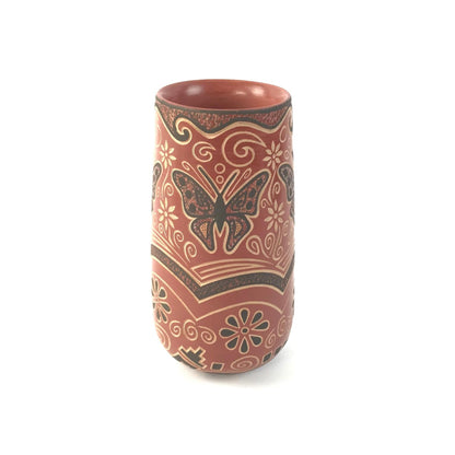 Glendora Fragua Dabs Sgraffito Butterfly Jar-Indian Pueblo Store