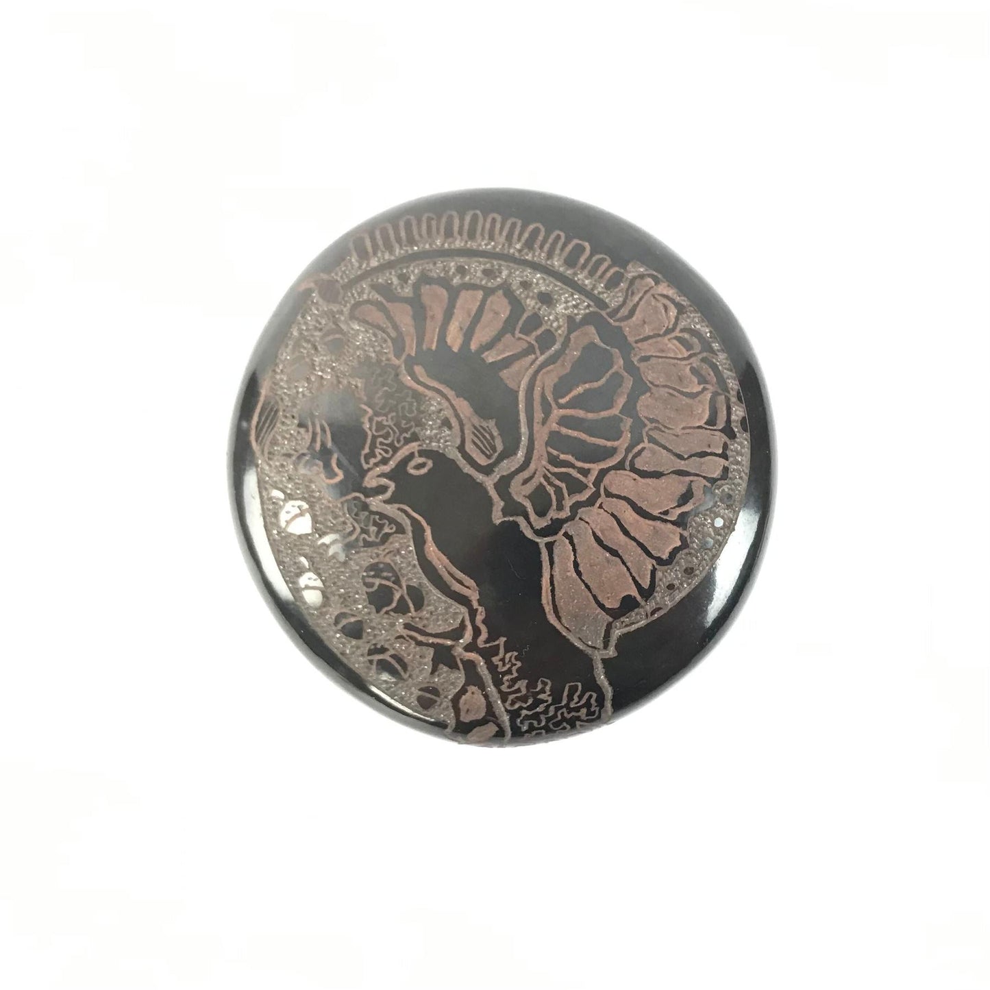 Caroline Elliot Santa Clara Etched Eagle Seed Pot-Indian Pueblo Store