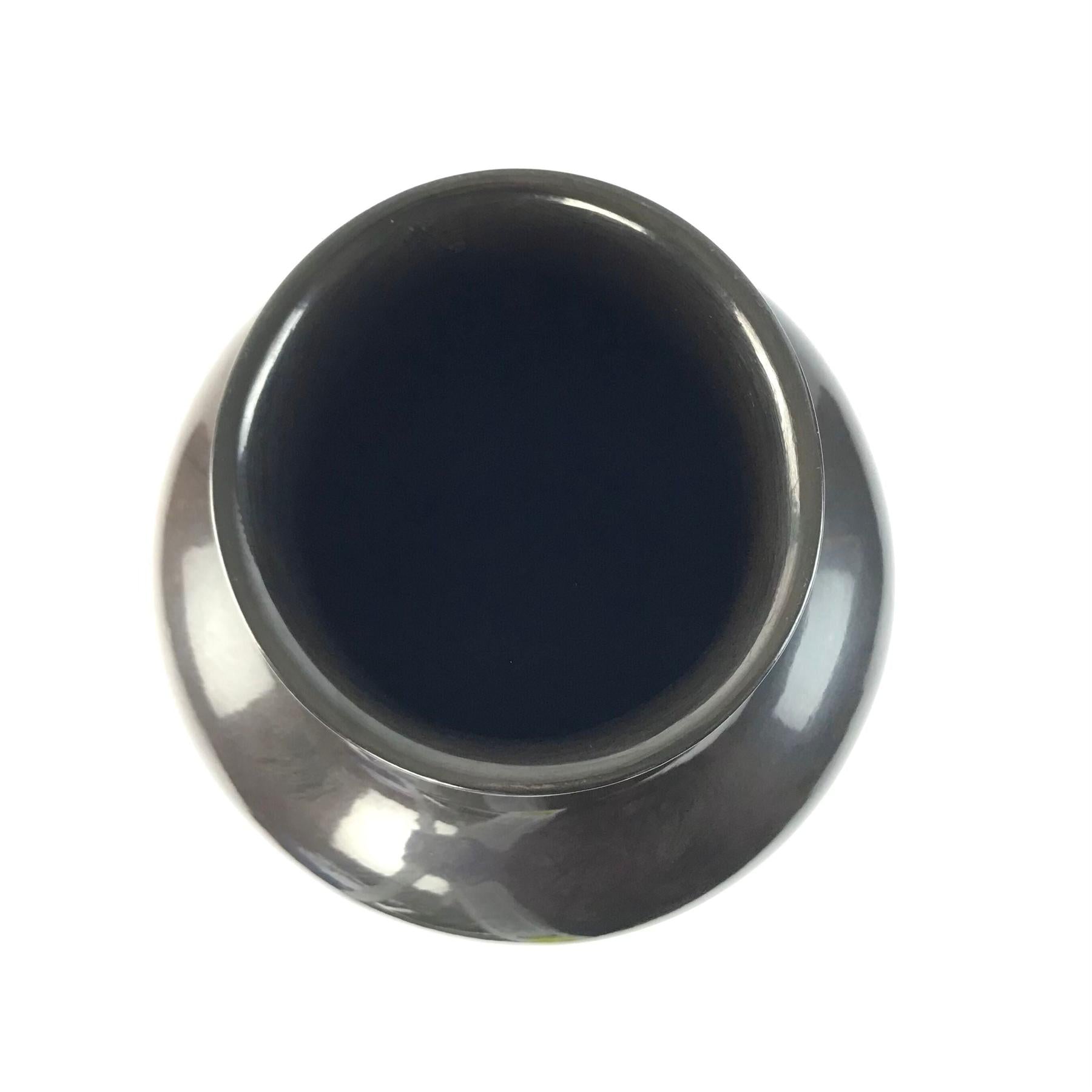 Judy Tafoya Large Black on Black Polished Olla Jar-Indian Pueblo Store