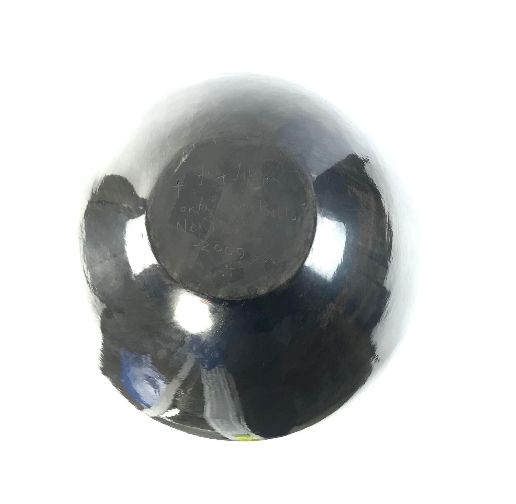 Judy Tafoya Large Black on Black Polished Olla Jar-Indian Pueblo Store