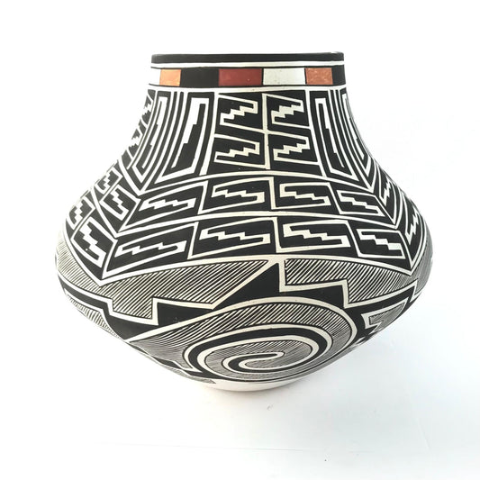 Myron Sarracino Laguna Black and White Olla Jar-Indian Pueblo Store