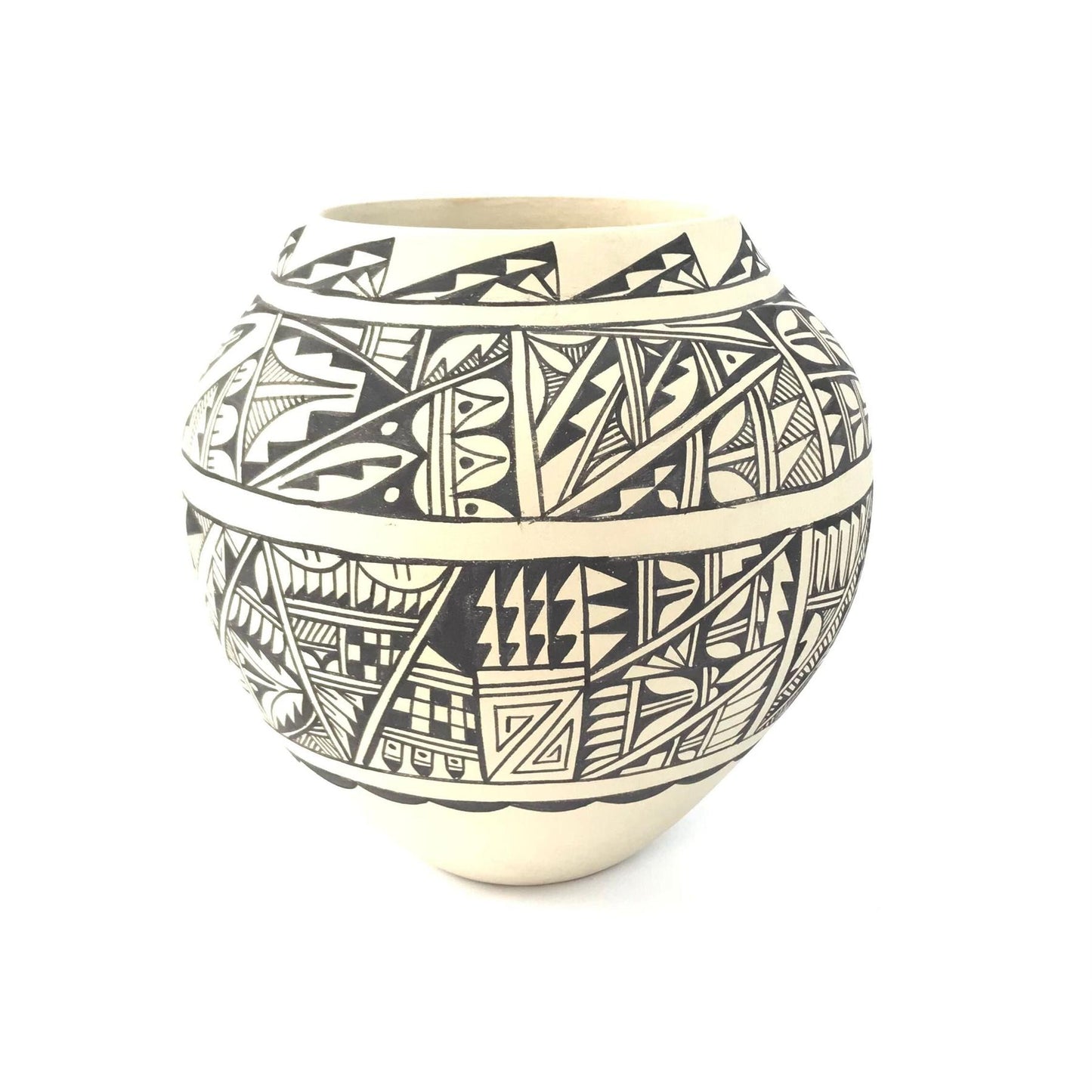 Gabriel Gonzales Holloway Jemez Black and White Bowl-Indian Pueblo Store