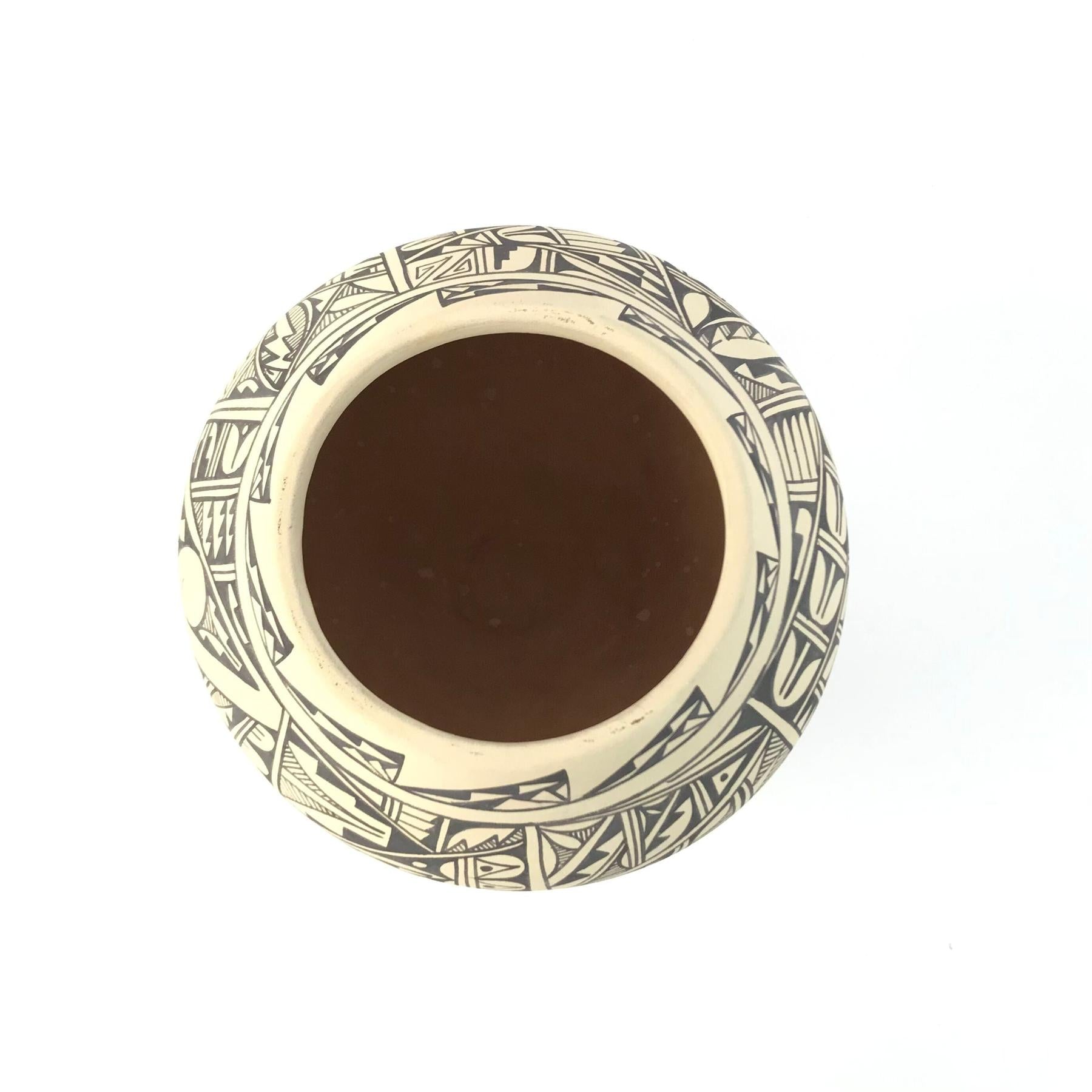Gabriel Gonzales Holloway Jemez Black and White Bowl-Indian Pueblo Store