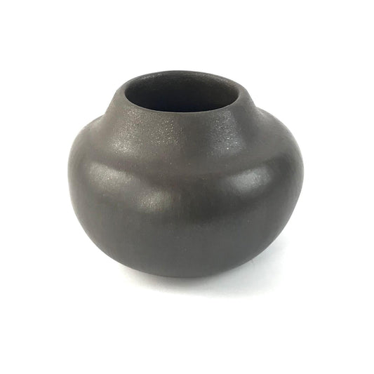 Edna Romero Small Black Mica Jar-Indian Pueblo Store