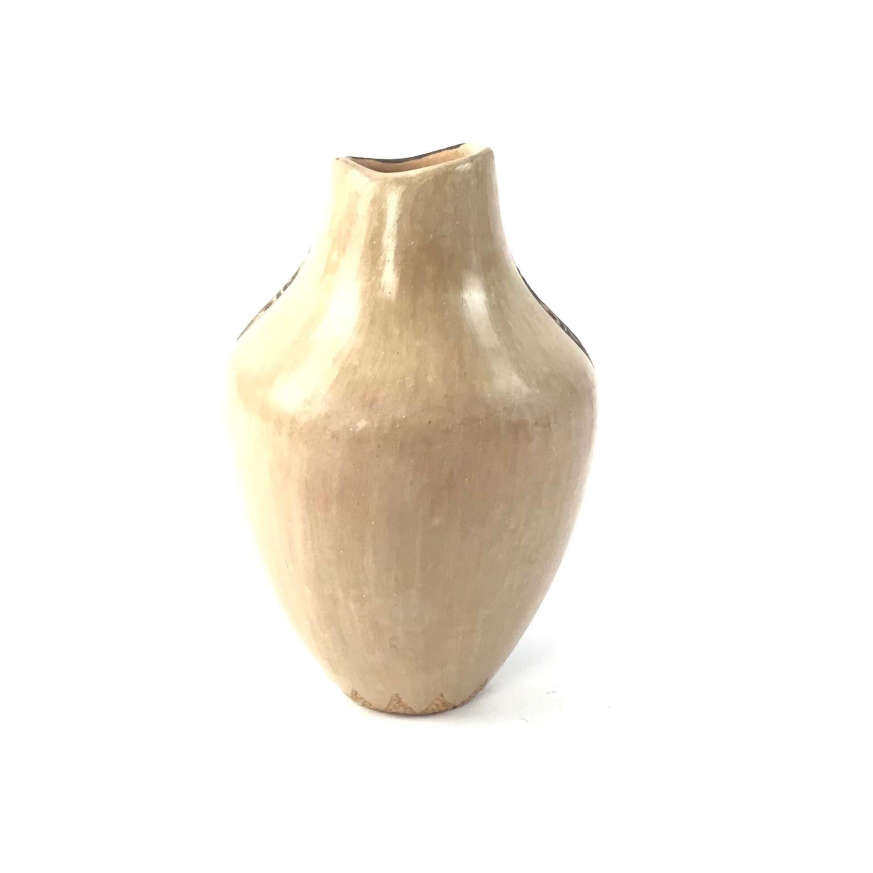 Helen Tafoya Jemez Sgraffito Hummingbird Vase-Indian Pueblo Store